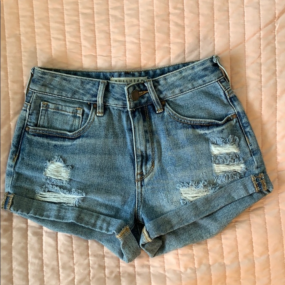 High Rise Denim Shorts